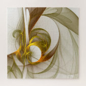 Modernes Fraktal mit Abstrakten Wertvollen Metallf Puzzle (Horizontal)