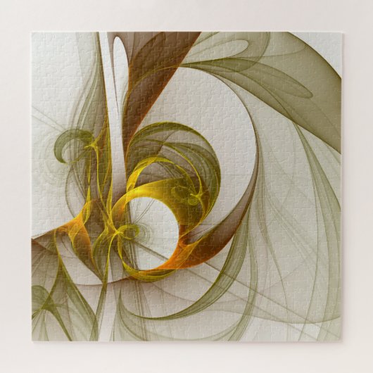 Modernes Fraktal mit Abstrakten Wertvollen Metallf Puzzle (Horizontal)