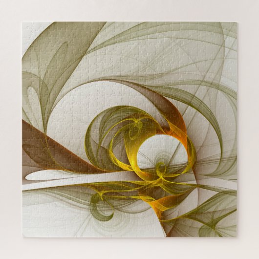 Modernes Fraktal mit Abstrakten Wertvollen Metallf Puzzle (Vertikal)