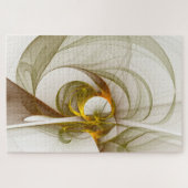 Modernes Fraktal mit Abstrakten Wertvollen Metallf Puzzle (Horizontal)