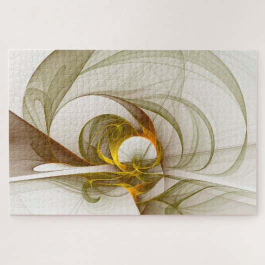 Modernes Fraktal mit Abstrakten Wertvollen Metallf Puzzle (Horizontal)