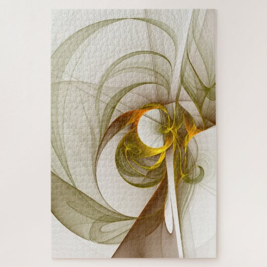 Modernes Fraktal mit Abstrakten Wertvollen Metallf Puzzle (Vertikal)