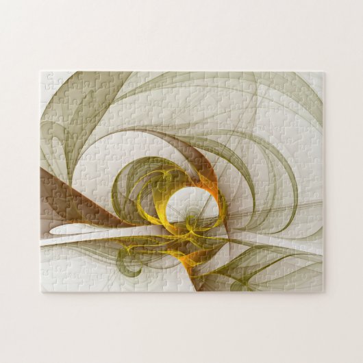 Modernes Fraktal mit Abstrakten Wertvollen Metallf Puzzle (Horizontal)