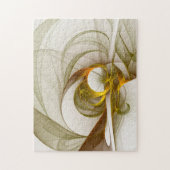 Modernes Fraktal mit Abstrakten Wertvollen Metallf Puzzle (Vertikal)