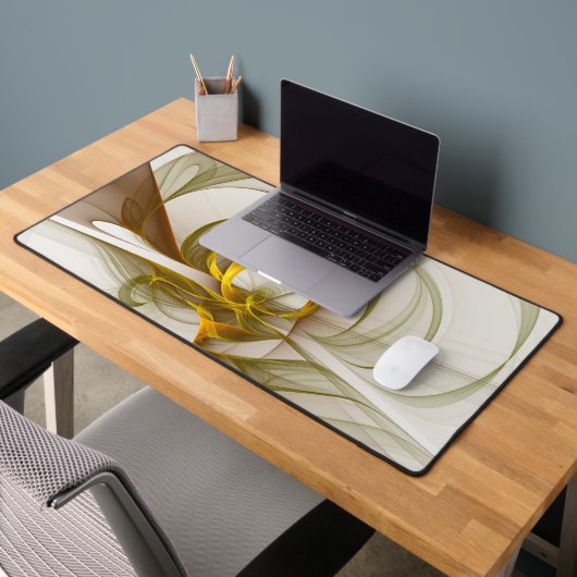 Modernes Fraktal mit Abstrakten Wertvollen Metallf Schreibtischunterlage (Büro 2)