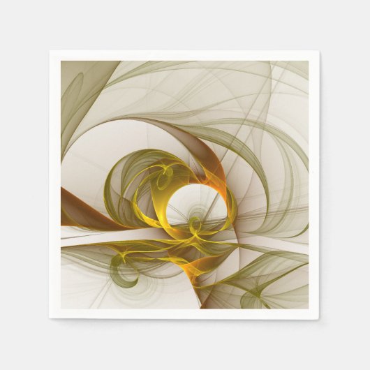 Modernes Fraktal mit Abstrakten Wertvollen Metallf Serviette (Vorderseite)