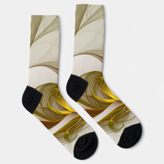 Modernes Fraktal mit Abstrakten Wertvollen Metallf Socken (Rechts)