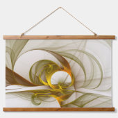 Modernes Fraktal mit Abstrakten Wertvollen Metallf Wandteppich Mit Holzrahmen (Vorne)