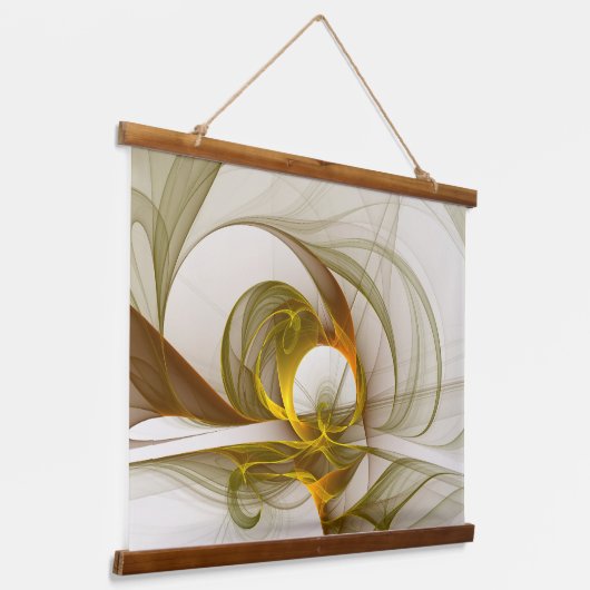 Modernes Fraktal mit Abstrakten Wertvollen Metallf Wandteppich Mit Holzrahmen (Gewinkelt)