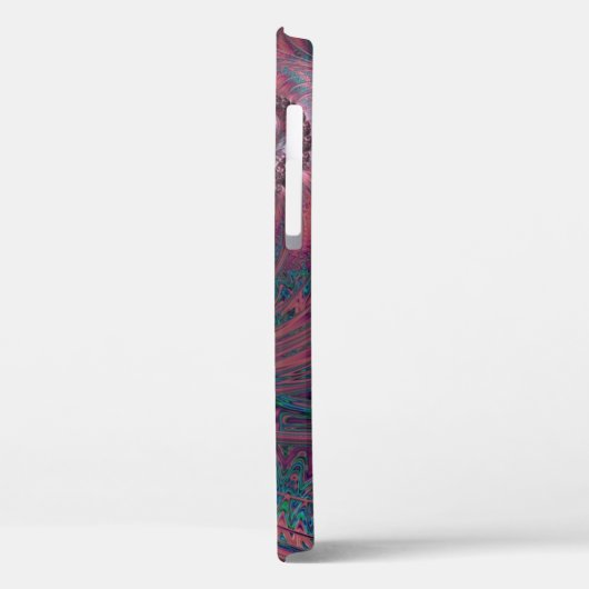 Modernes Fraktal Rosa grüner handgeschriebener Nam Case-Mate iPhone Hülle (Rückseite / Links)