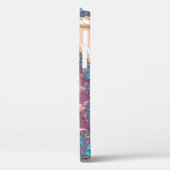 Modernes Fraktal Rose Gold Handgeschriebener Name Case-Mate iPhone Hülle (Rückseite / Links)