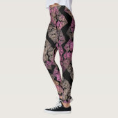Modernes Fraktal, Schwarz, Schwarz. Leggings (Links)