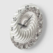 Modernes Fraktal Weißer Atemberaubender Metallic Große Wanduhr (Winkel)