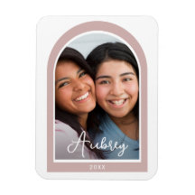 Modernes Frame Arch Foto mit Hübschem Script Rosa