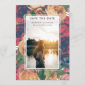 Modernes Frame Boho Antike Rose bearbeitbares Foto Save The Date (Vorderseite)