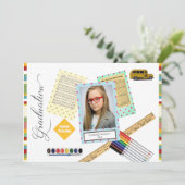 Modernes Frame Foto Elementarischer Abschluss Einladung (Stehend Vorderseite)