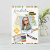 Modernes Frame Foto Kinder Abschluss Einladung (Stehend Vorderseite)