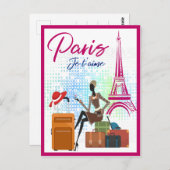 Modernes Frankreich Paris je t'aime Eiffel Tower T Postkarte (Vorne/Hinten)
