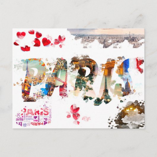 Modernes Frankreich Paris je t'aime Eiffel Tower T Postkarte (Vorderseite)