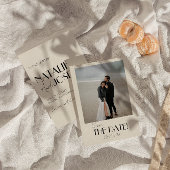 Modernes französisches Whimsical Retro Foto Einzig Save The Date