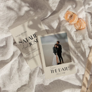 Modernes französisches Whimsical Retro Foto Einzig Save The Date