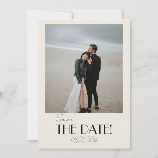Modernes französisches Whimsical Retro Foto Einzig Save The Date (Vorderseite)