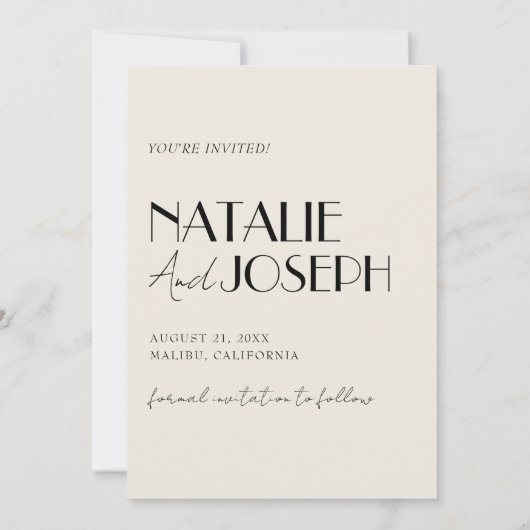 Modernes französisches Whimsical Retro Foto Einzig Save The Date (Rückseite)