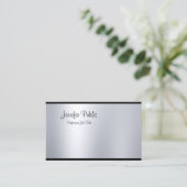Modernes Freehand Script Silver Look Sleek Glam To Visitenkarte (Stehend Vorderseite)