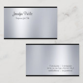 Modernes Freehand Script Silver Look Sleek Glam To Visitenkarte (Vorne/Hinten)