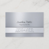 Modernes freihändiges Skript-Silber-modernes Visitenkarte (Rückseite)