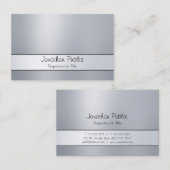 Modernes freihändiges Skript-Silber-modernes Visitenkarte (Vorne/Hinten)