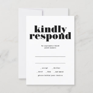 Modernes, freundliches und freundliches Verhalten RSVP Karte