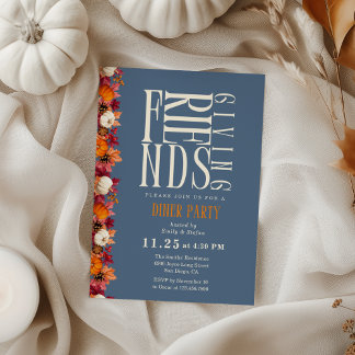 Modernes Friendsgiving Dinner Blumenladen Einladung