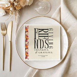 Modernes Friendsgiving-Dinner floral Serviette