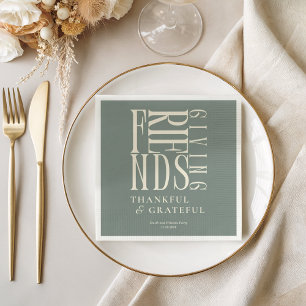 Modernes Friendsgiving-Dinner floral Serviette