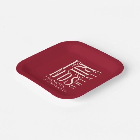 Modernes Friendsgiving-Dinner Pappteller (Gewinkelt)