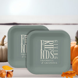 Modernes Friendsgiving-Dinner Pappteller