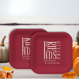 Modernes Friendsgiving-Dinner Pappteller