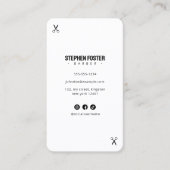 Modernes Friseur Friseur Stylist Barbershop White Visitenkarte (Vorderseite)