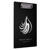 Modernes Friseursalon Feminine Silhouette-Logo Sch Klemmbrett (Rechts)