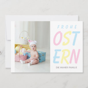 Modernes Frohe Ostern Pastel Personalisiertes Foto Feiertagskarte
