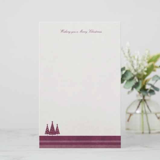 Modernes frohe Weihnacht-erdiges Ton-Briefpapier Briefpapier (Stehend Vorderseite)