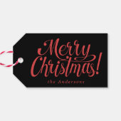 Modernes Frohe Weihnachten Geschenkanhänger (Rückseite Horizontal)