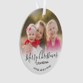 Modernes frohe Weihnachts-Oma Großeltern-Foto Ornament (Vorderseite)