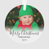 Modernes frohe Weihnachts-Oma Großeltern-Foto Ornament (Rückseite)