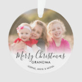 Modernes frohe Weihnachts-Oma Großeltern-Foto Ornament (Vorderseite)