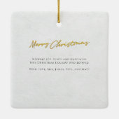 Modernes frohe Weihnachtsfamilie Urlaub Multi Foto Keramikornament (Rückseite)