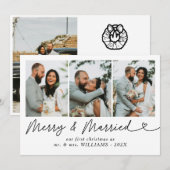 Modernes frohes und Verheiratetes Foto Weihnachten (Vorne/Hinten)