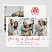 Modernes frohes und Verheiratetes Foto Weihnachten (Vorne/Hinten)