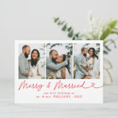 Modernes frohes und Verheiratetes Foto Weihnachten (Stehend Vorderseite)